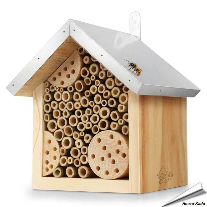 Nistkasten für Bienen mit Metall-Dach, artgerechte Bauweise - Alles für Vögel