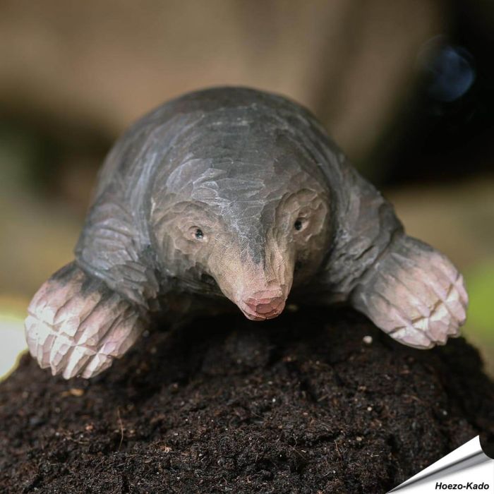 DecoAnimal Maulwurf (Talpa europaea) | Handgefertigt | Holz