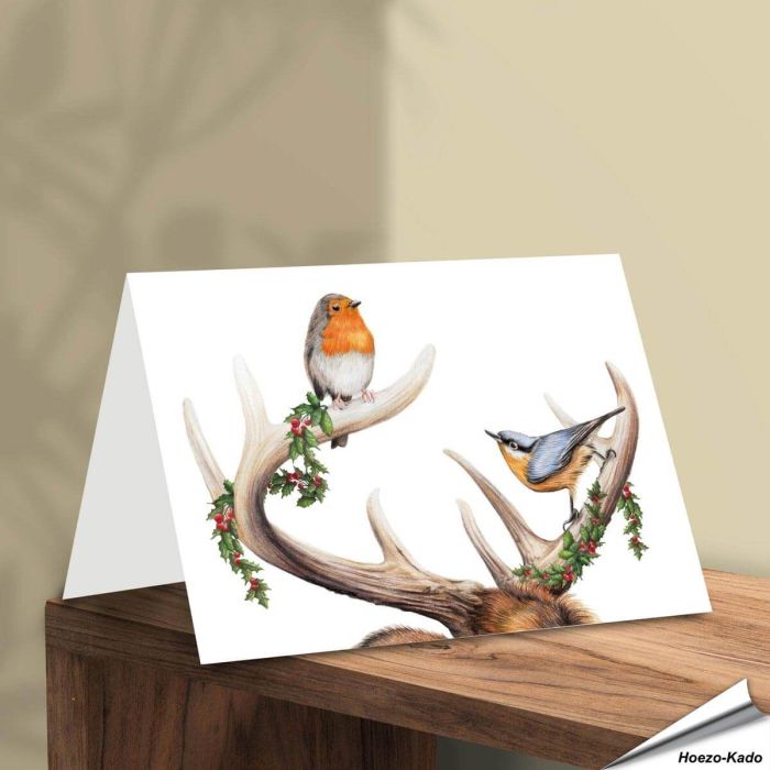 Weihnachtskarte - Mit Wildvogel-Motiven - Von Hand gezeichnet - www.allesfuervoegel.de