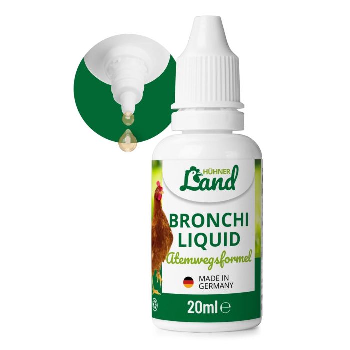 Bronchi Liquid für freie Atemwege bei Hühnerschnupfen & laufenden Schnäbeln ✔️ Mit ätherischen Ölen - 100% Natürlich ✔️ Einfache Dosierung ✔️ Bestelle online bei Alles für Vögel