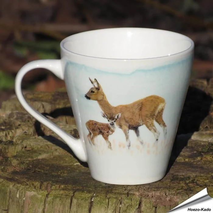 Kaffeetasse mit Naturmotiv | Reh und Rehkitz | By Myrte