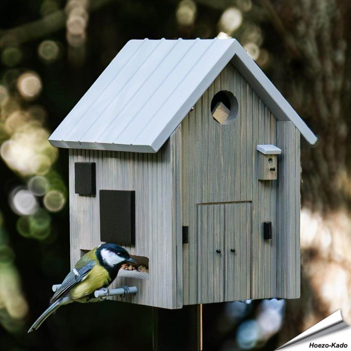 Multiholk Modern Nordic - Wildlife Garden ✔️ Nistkasten und Futterhaus in einem ✔️ Für kleine Gartenvögel ✔️ Inspiriert nach skandinavischem Design ➤ Bestelle bei Alles für Vögel