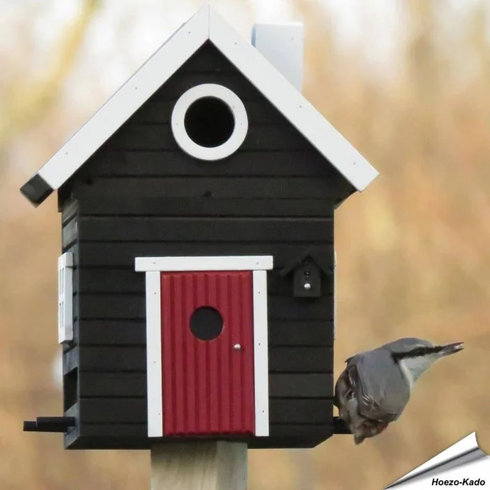 Multiholk Schwarzes Haus - Wildlife Garden ✔️ Nistkasten und Futterhaus in einem ✔️ Für kleine Gartenvögel ✔️ Inspiriert nach skandinavischem Design ➤ Bestelle bei Alles für Vögel