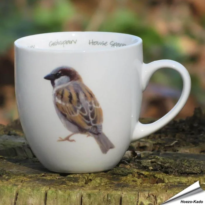 Kaffeetasse aus Porzellan mit Haussperling Motiv kaufen?