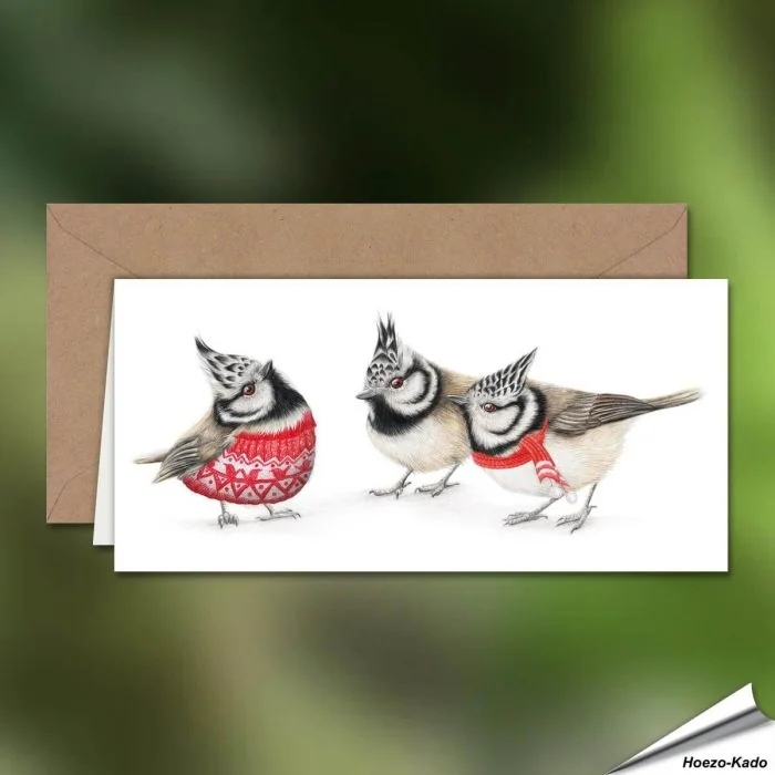 Weihnachtskarte | Haubenmeisen | Swagger | Alles für Vögel