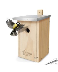 Nistkasten Meisen mit Metalldach - Für Kohlmeisen und Co. (32mm)