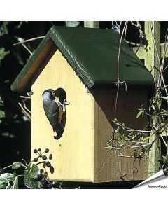 Holz-Nistkasten speziell für Kleiber & Co. ✔️ Einflugloch 34mm ✔️ Komplett aus nachhaltigem Holz (FSC 100%) ✔️ Seitenklappe für Reinigung ✔️ Kaufe bei Alles für Vögel