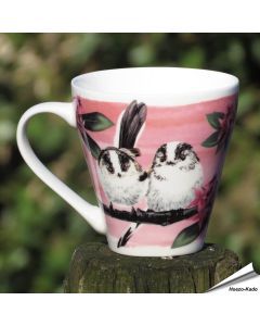 Kaffeetasse mit Schwanzmeisen-Motiv | Naturmotiv | By Myrte