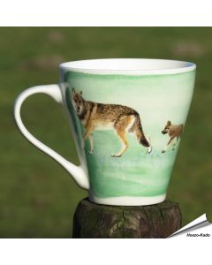 Kaffeetasse mit Naturmotiv | Wolf mit Welpen | By Myrte