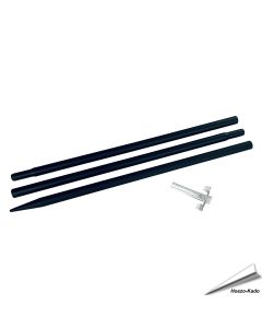 Pfahl aus Aluminium | Geeignet für Futtersäulen | schwarz