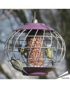 Futtersäule Helix für Erdnüsse - Mit Schutzkäfig - www.allesfuervoegel.de