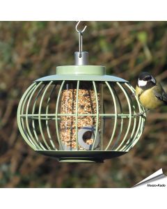 Futterlaterne für Saatkörner mit Schutzkäfig | Grün | Alles für Vögel