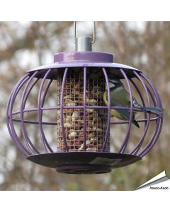Futterlaterne für Erdnüsse mit Schutzkäfig | Aubergin | Alles für Vögel
