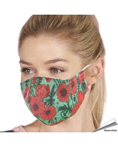 Wiederverwendbarer Mundschutz - Mohnblumen