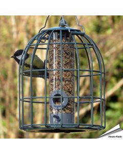 Futtersäule Compact für Samen mit Schutzkorb | Grün | Alles für Vögel