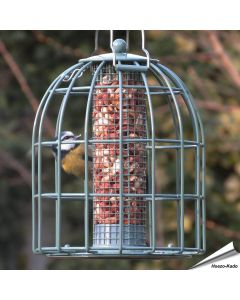 Futtersäule Compact für Erdnüsse mit Schutzkorb | Grün | Alles für Vögel