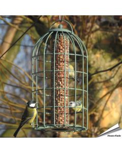 Stelle sicher, dass deine Vögel immer genug zu fressen haben mit unserem Futtersilo mit Schutzkäfig für Erdnüsse!