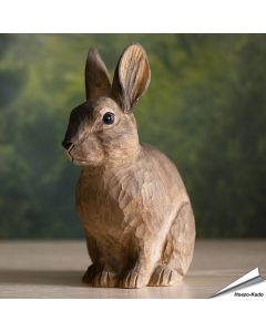 Handgeschnitzte Wildkaninchen in Naturgrösse ✔️ Mit ungiftigen Farben naturgetreu bemalt ✔️ Originelles Geschenk für Tier- und Naturliebhaber ➤ Bestelle direkt bei Alles für Vögel