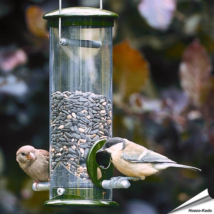 Futtersäule Metall grün (220mm) - 2 Futteröffnungen