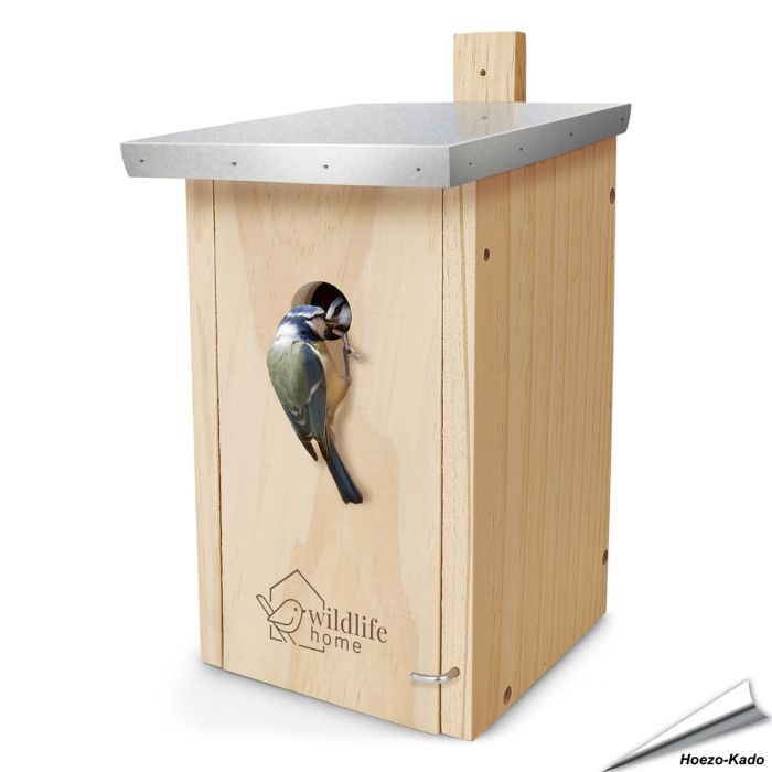 Nistkasten Meisen mit Metalldach - Für Blaumeisen und Co. (28mm)