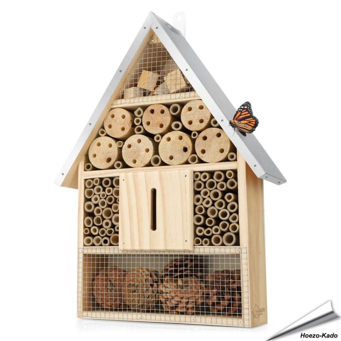 Nistkasten für Insekten mit Metall-Dach, artgerechte Bauweise - Alles für Vögel