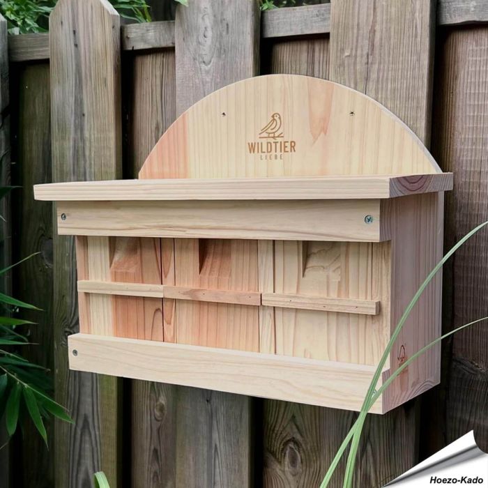 Robuster, artgerechter Kolonienistkasten für Spatzen ✔️ 3 Nistkammern ✔️ Schamel Einflugöffnung ✔️ Verschraubtes Massiv-Holz nach NABU ➤ Kaufe bei Alles für Vögel