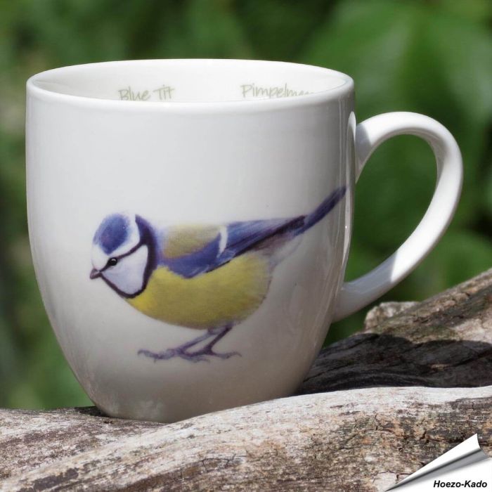 Porzellantasse mit Blaumeisen - Zeichnung