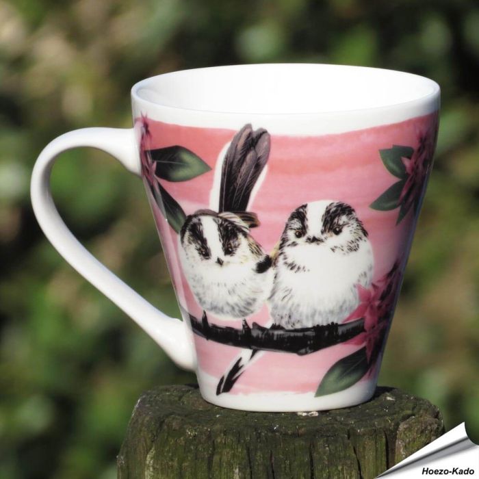Kaffeetasse mit Schwanzmeisen-Motiv | Naturmotiv | By Myrte