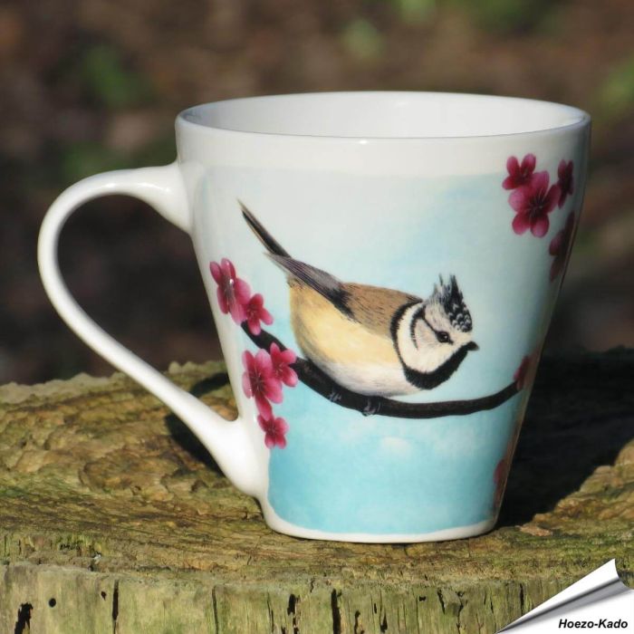 Kaffeetasse mit Haubenmeise-Motiv | Naturmotiv | By Myrte