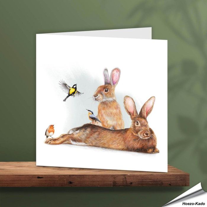 Grußkarte - Mit Wildtiermotiven - Von Hand gezeichnet - www.hoezo-kado.de