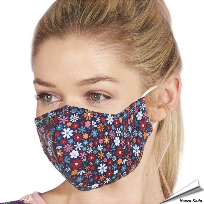 Wiederverwendbarer Mundschutz - Blumenmotiv