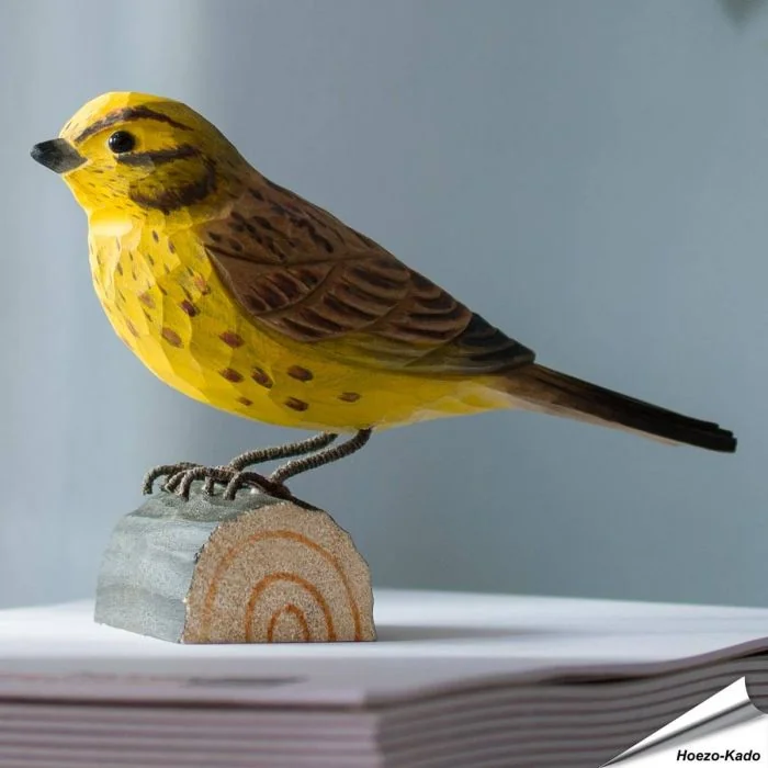 Goldammer (Emberiza citrinella) | Handgeschnitzter Holzvogel