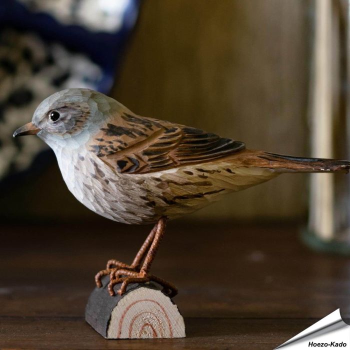 Heckenbraunelle | Handgeschnitzter Holzvogel | DecoBird