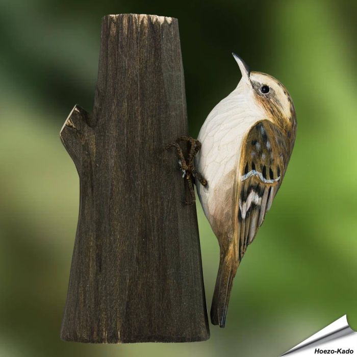 Waldbaumläufer (Certhia familiaris) | Handgeschnitzter Vogel