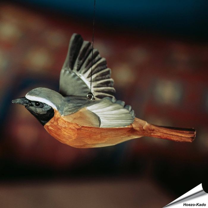 Rotschwanz (Phoenicurus phoenicurus) | Handgeschnitzt - Vogel