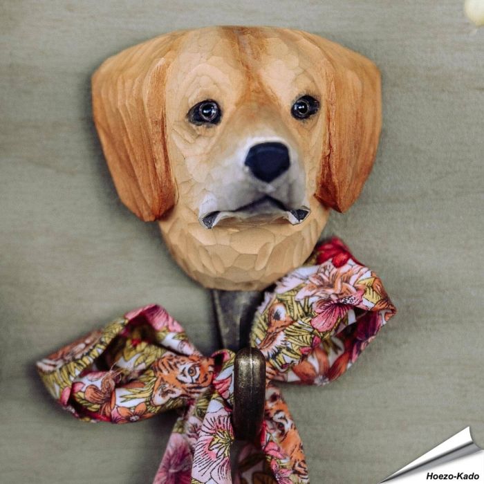 Golden Retriever Kleiderhaken aus Holz - Alles für Vögel