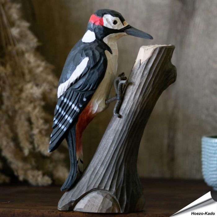Buntspecht (Dendrocopos major) | Handgeschnitzter Holzvogel