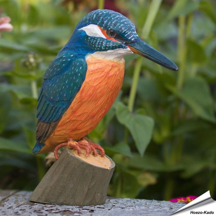 Eisvogel (Alcedo atthis) | Handgeschnitzter Holzvogel