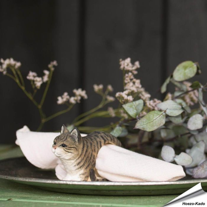 Serviettenring - Katze | Naturgetreu bemalt | Aus Holz