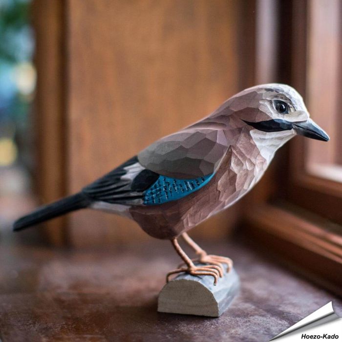 Eichelhäher (Garrulus glandarius) | Handgeschnitzter Vogel