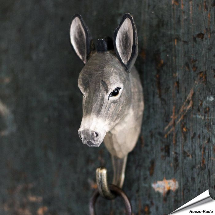 Handgefertigter Kleiderhaken mit Esel-Motiv ✔️ Mit ungiftigen Farben naturgetreu bemalt ✔️ Tragkraft: 10 kg ✔️ Originelles Geschenk für Vogel- und Naturliebhaber ➤ Bestelle online bei Alles für Vögel