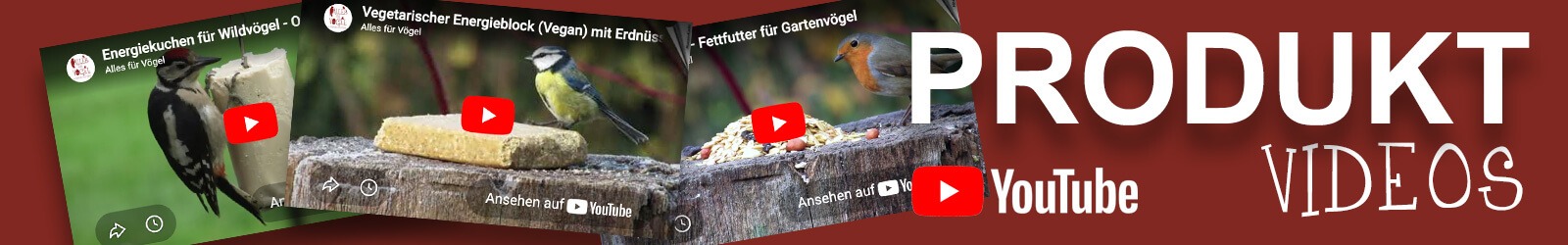 Produktvideos - Produkte im Einsatz erleben - Alles für Vögel Produktvideos - Produkte im Einsatz erleben - Alles für Vögel